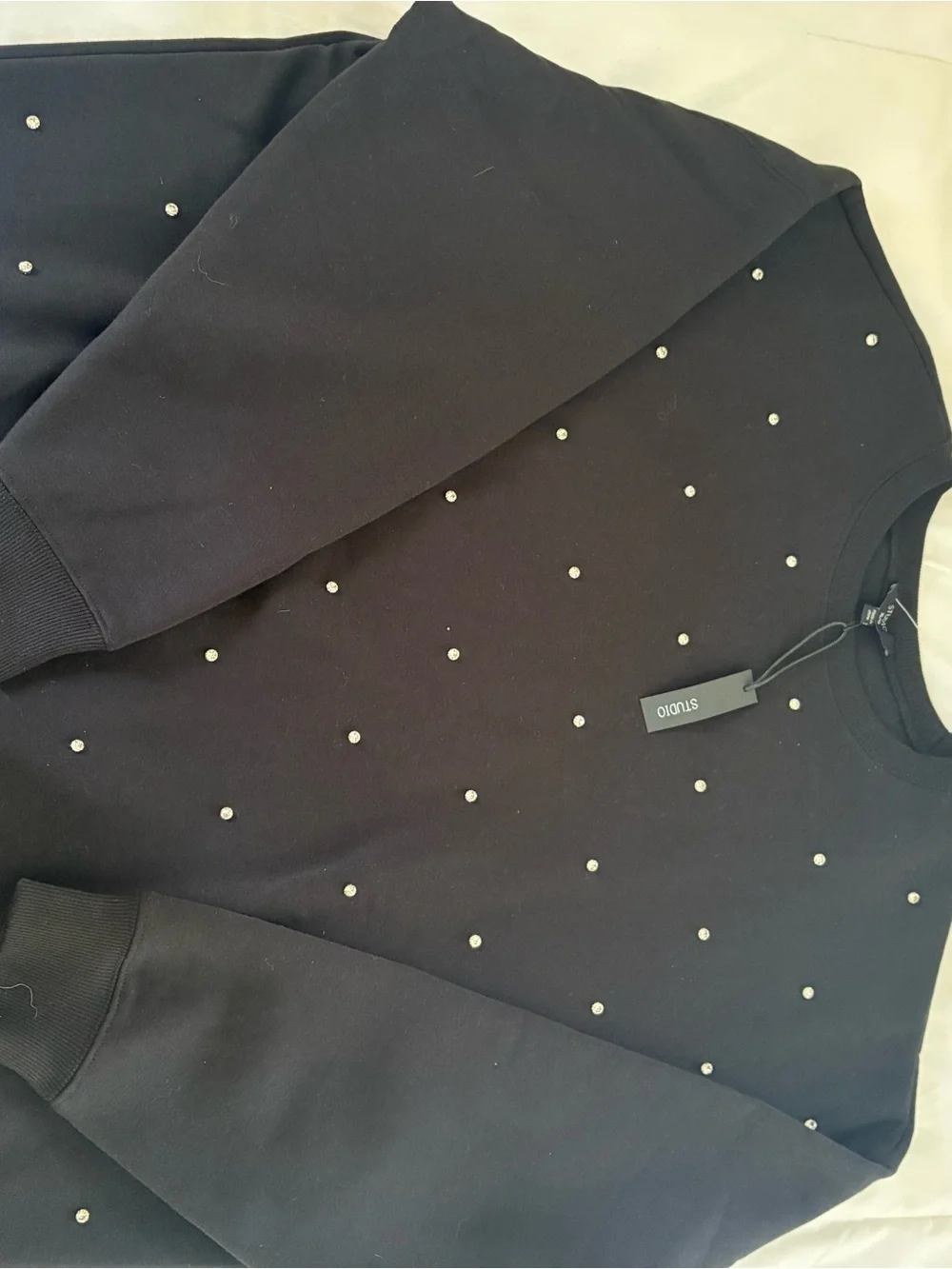 Studio Black Sweatshirt with Crystal Studs - Picture 5 of 7